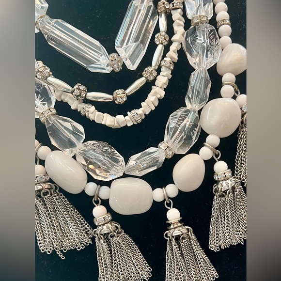 CHICOS STATEMENT NECKLACE & CLIP ON EARRINGS-SPARKLE BLING TASSLES & MORE!🔥🔥🔥 - Picture 10 of 17